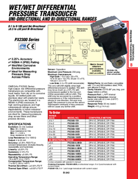 Thumbnail of document Data Sheet - PX2300-1BDI High Accuracy, Wet/Wet Differential Pressure Transmitters